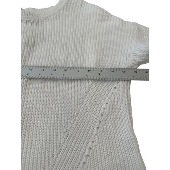Lucky Brand White Lace Back Tie Sweater Size Medium Whimsy - Picture 13 of 16